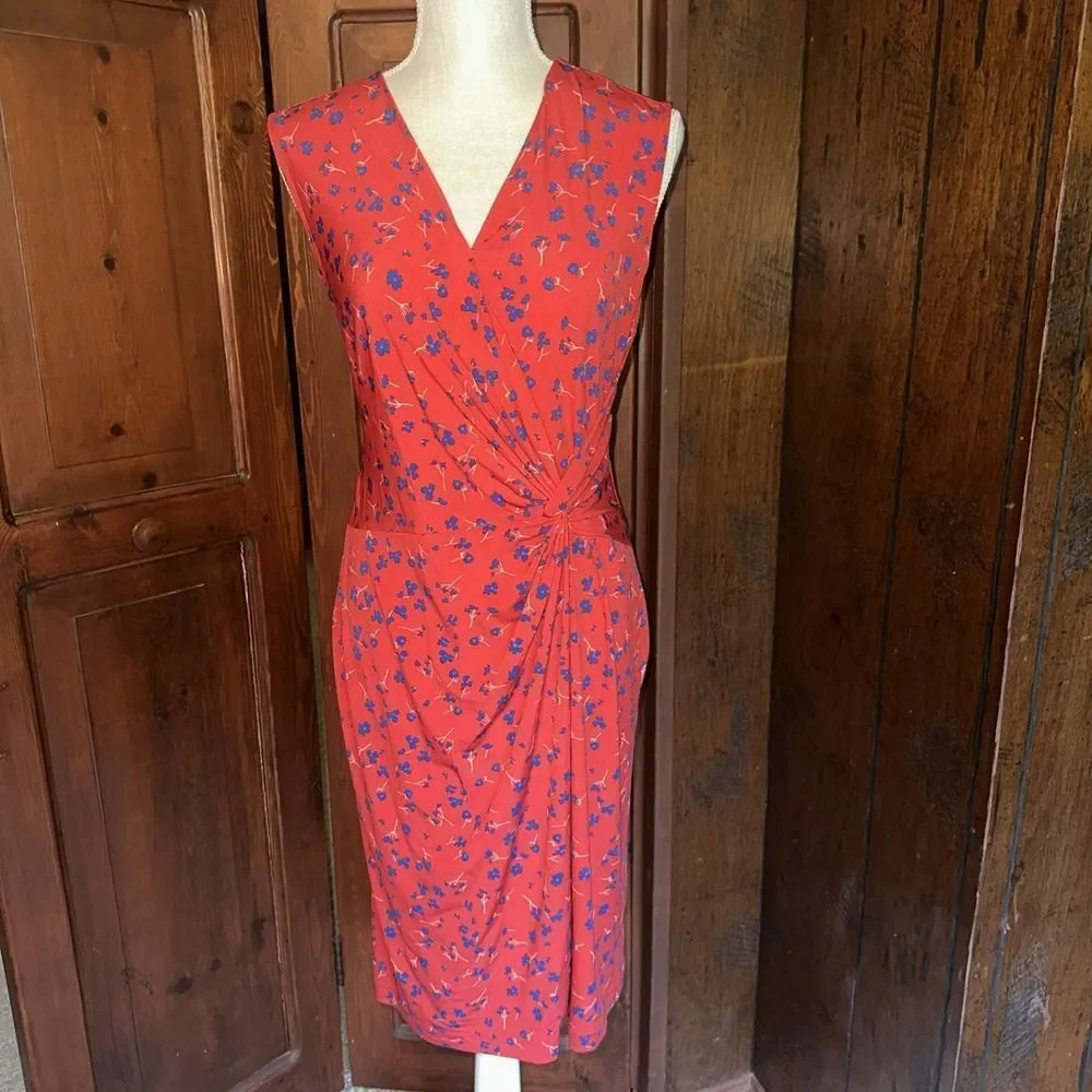 Banana Republic Women's‎ Faux Wrap Dress Front Knotted Dress Size XSP